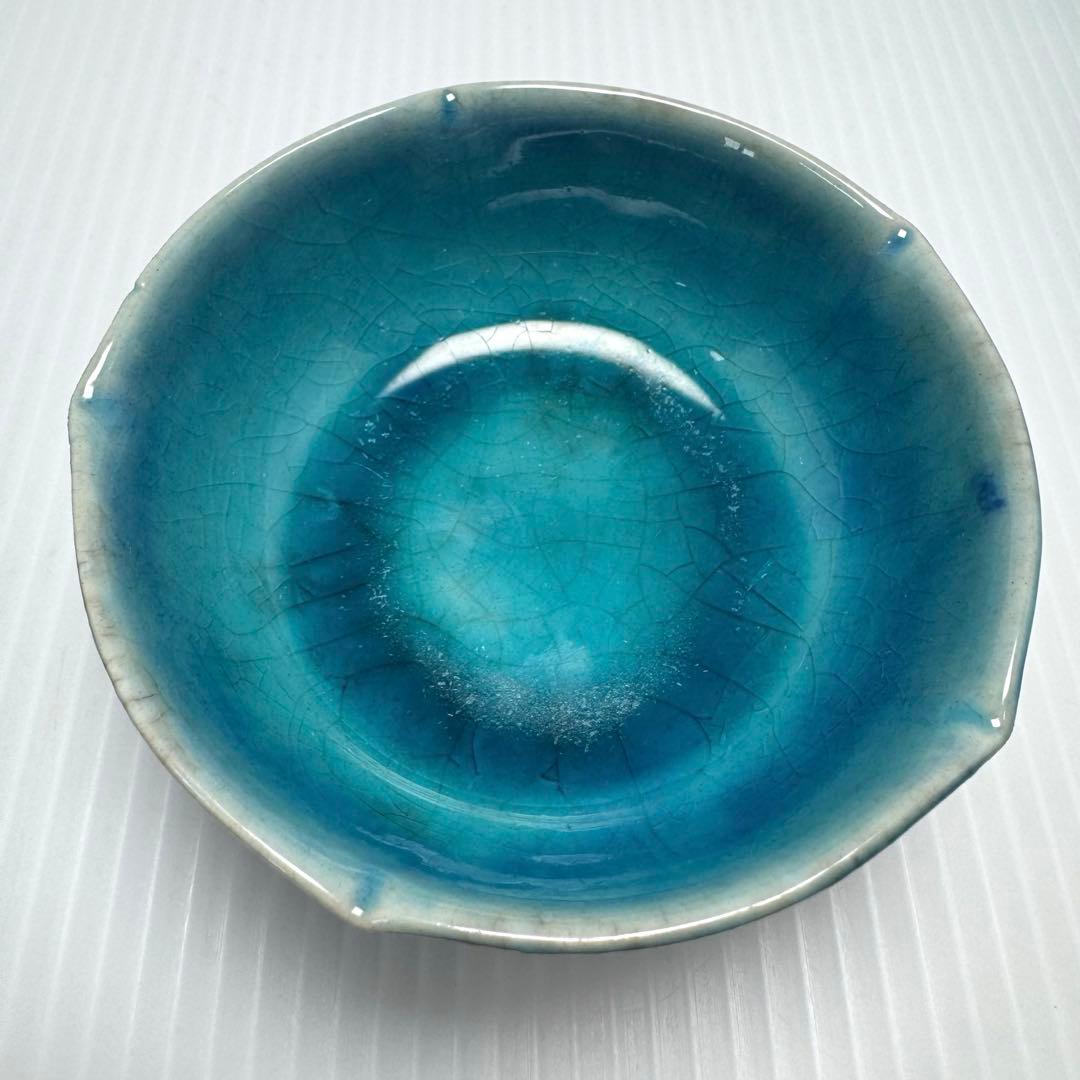 九谷焼 伊豆蔵寿郎 長寿 小鉢 小皿 5客セット 伝統工芸 工芸 食器 青緑