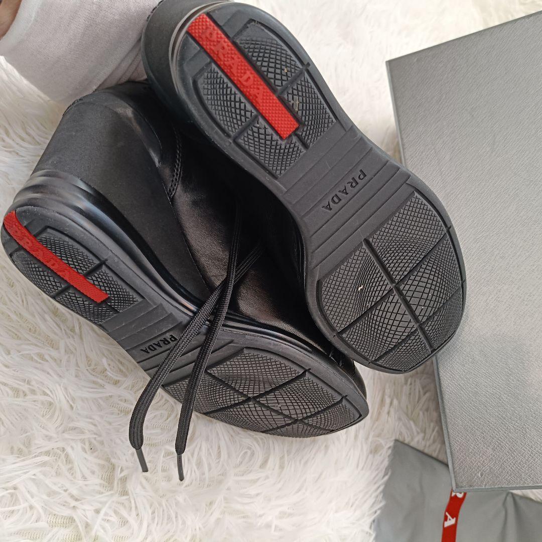 未使用級✨️箱袋付き　PRADA ウェッジ　インヒール　スニーカー　23.5cm
