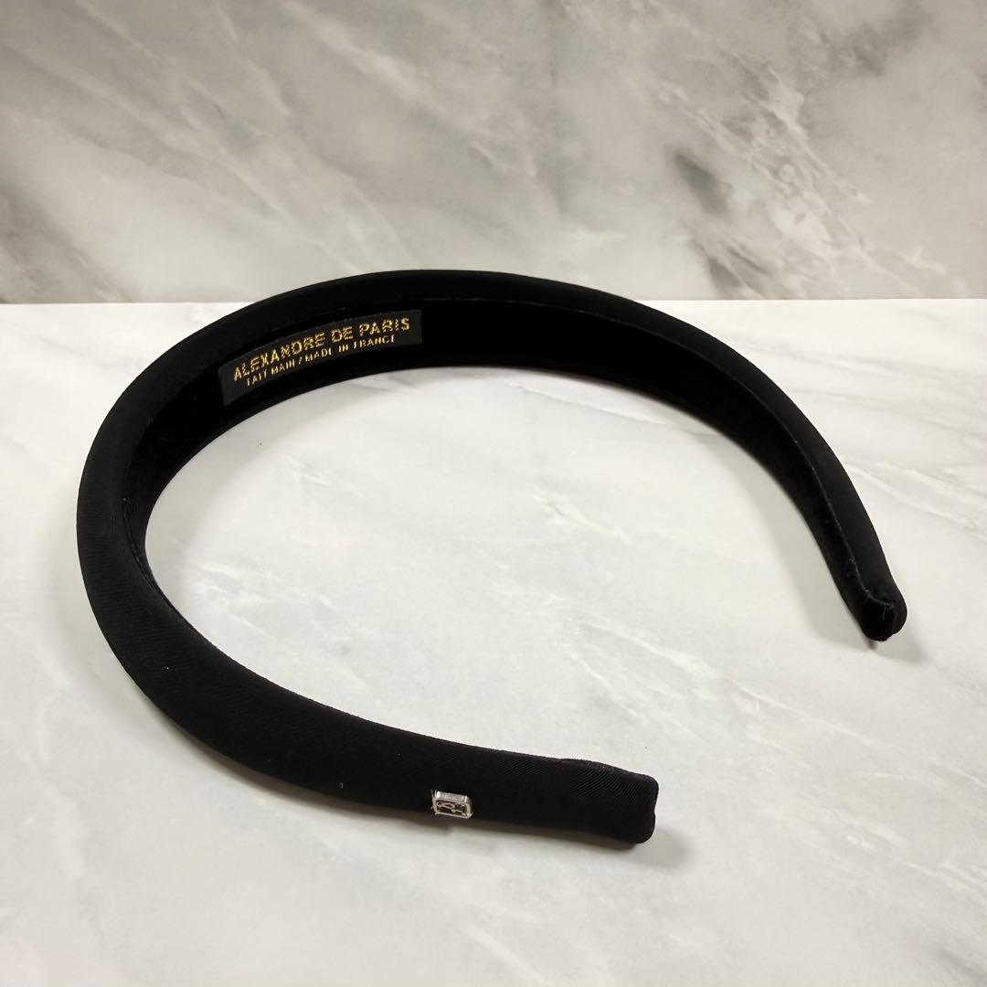 アレクサンドルドゥパリ カチューシャ サテン ブラック