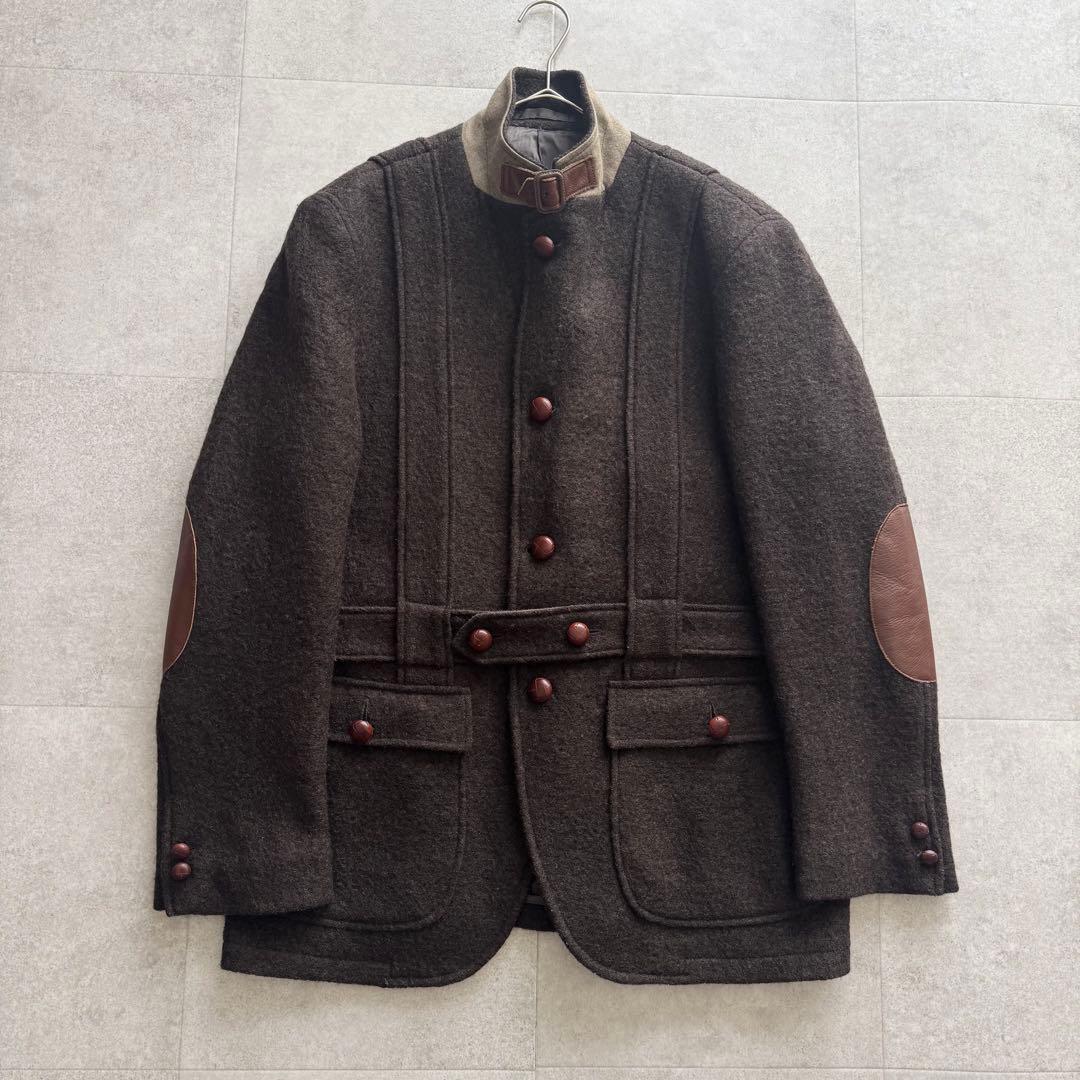 VAN Jacket　ジャケット　茶　LL　エルボーパッチ　くるみボタン　ベルト