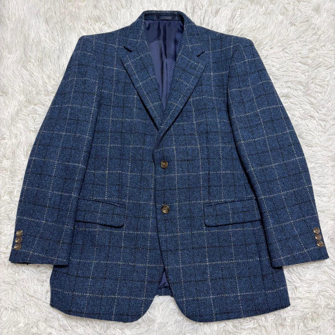 美品　ハリスツイード　OXFORD CLASSIC テーラードジャケット　青