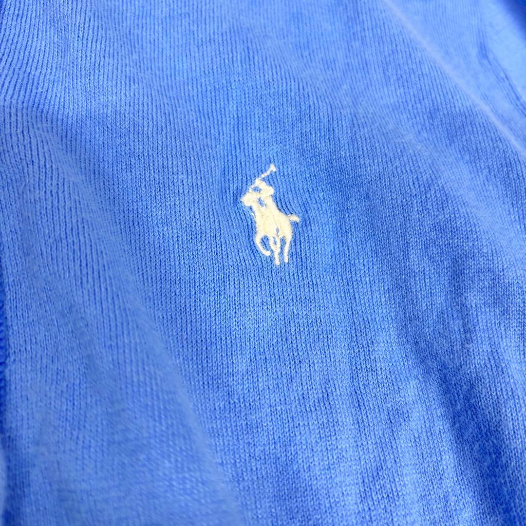 ポロラルフローレンRalph Lauren カーディガン 長袖　水色綿M（A2