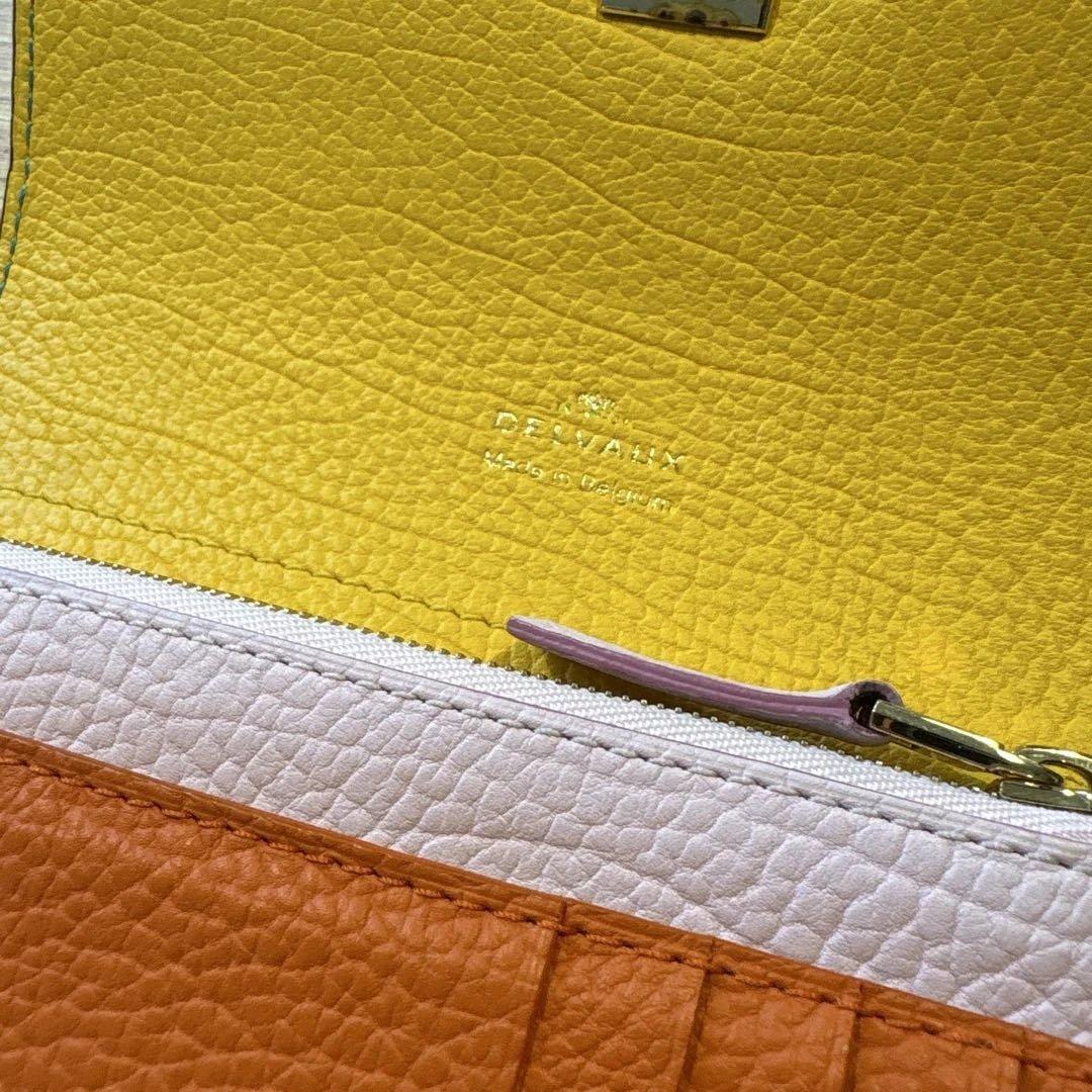 Delvaux レザー三つ折り財布 ネイビー