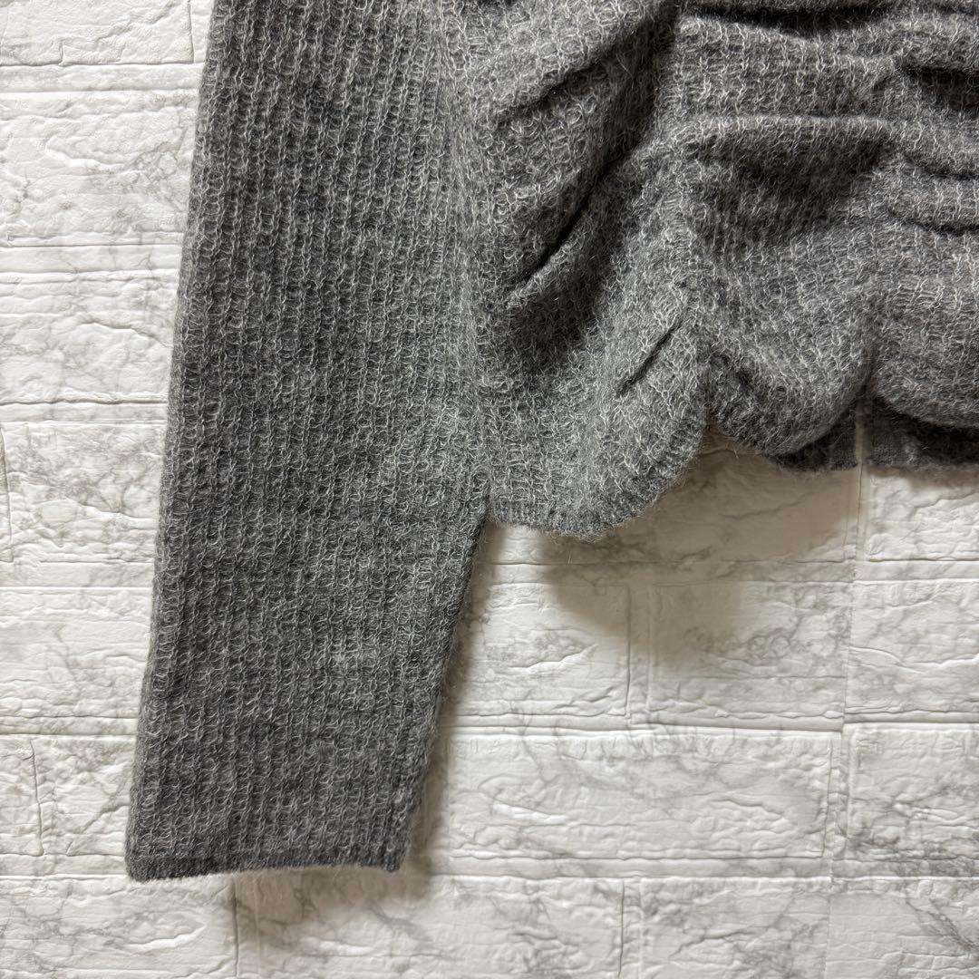 アダムエロペ ダブルモヘアシャーリングカーディガンF グレー