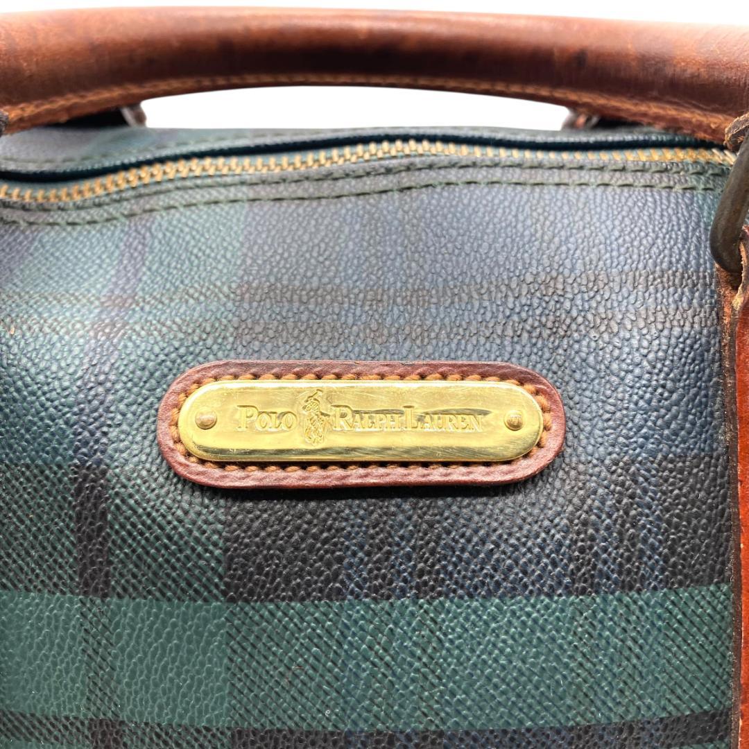 ポロラルフローレン ボストンバッグ ミドル Plaid Middle Size