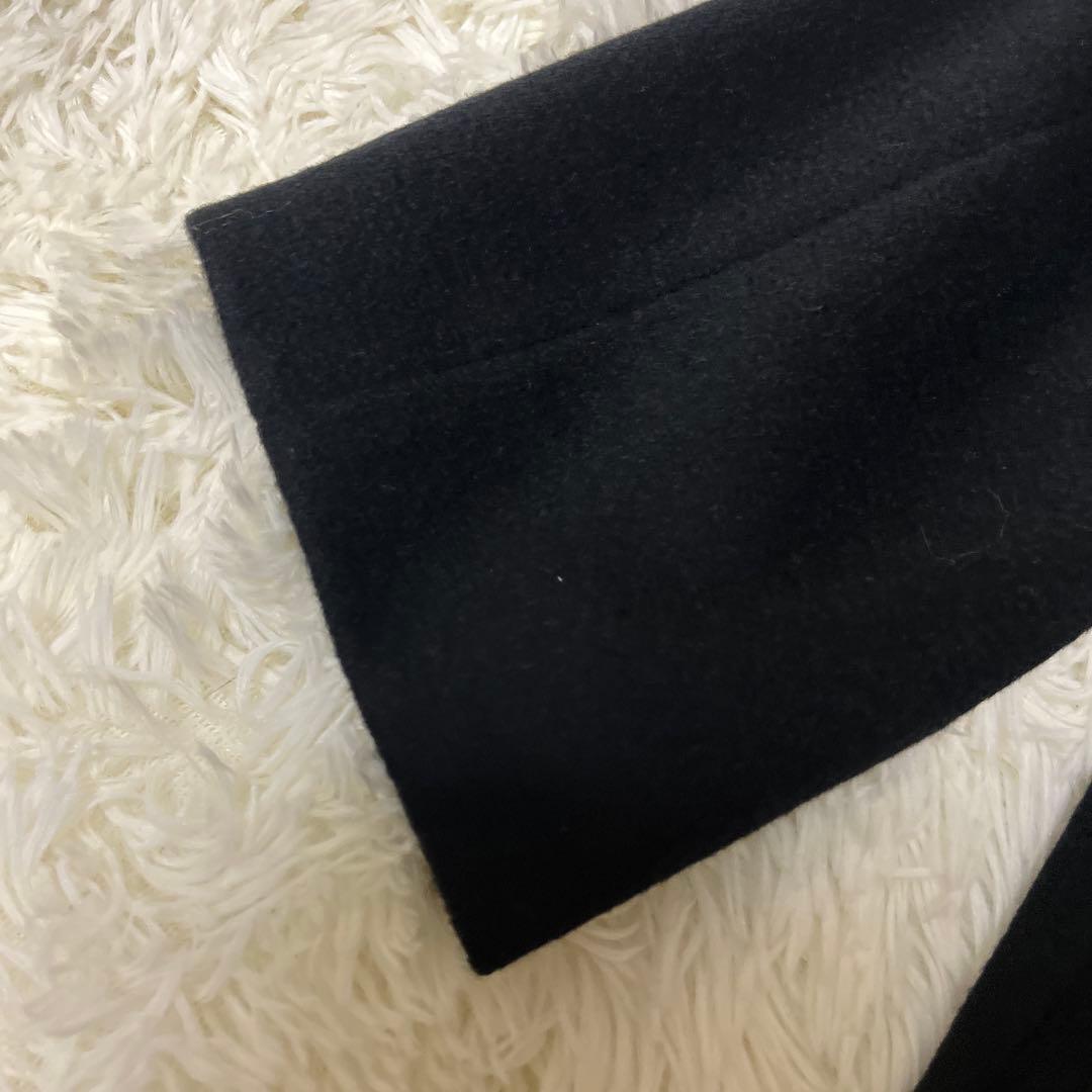 極上✨カシミヤ100% ロングコート ラグラン 黒 マキシ丈 L相当