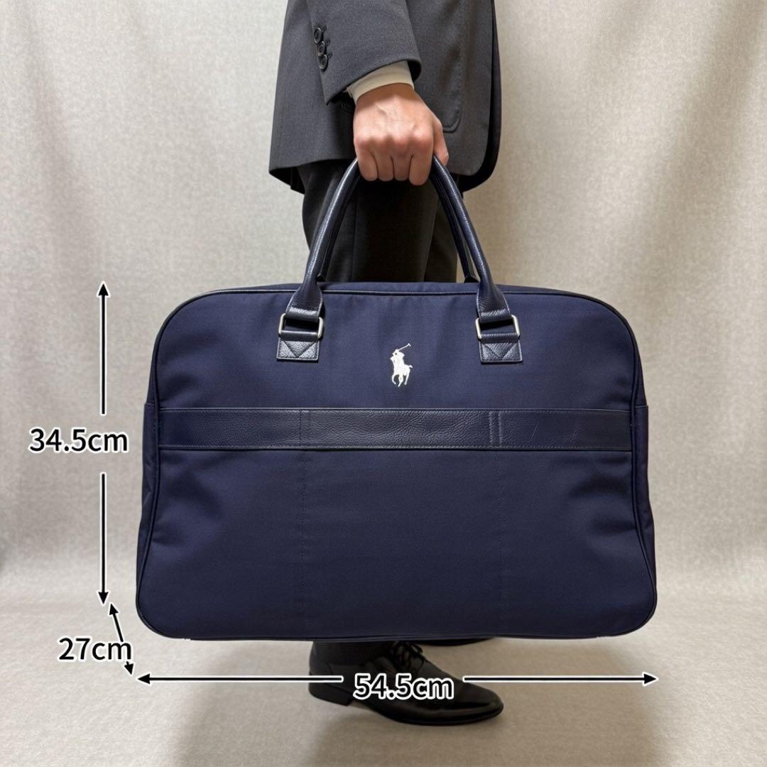 【POLO RALPH LAUREN】ボストンバッグ　キャンバス　レザー