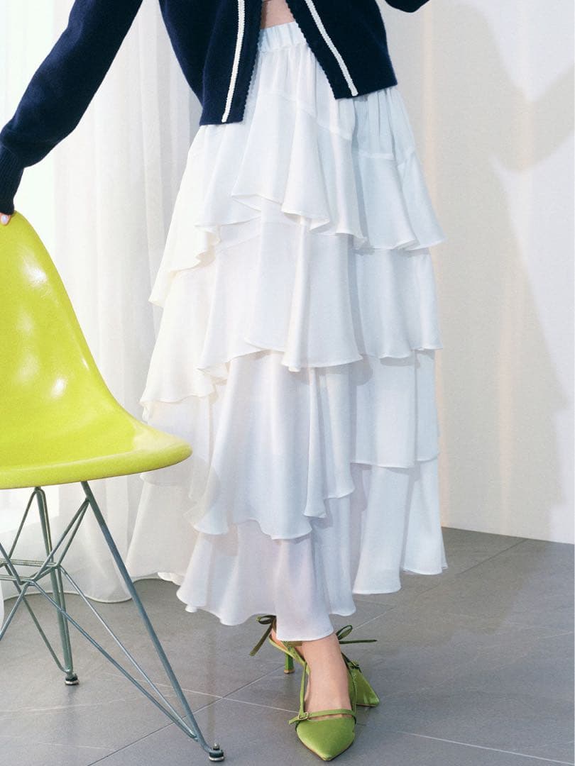 LILY BROWN（リリー ブラウン）スリットティアードスカート OWHT