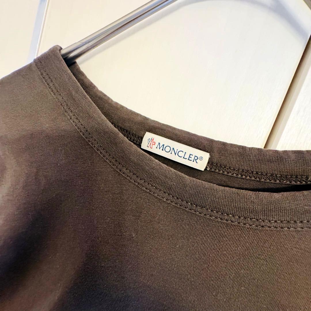 近年モデルMONCLERモンクレールダブルロゴワッペンＴシャツ カーキ メンズS
