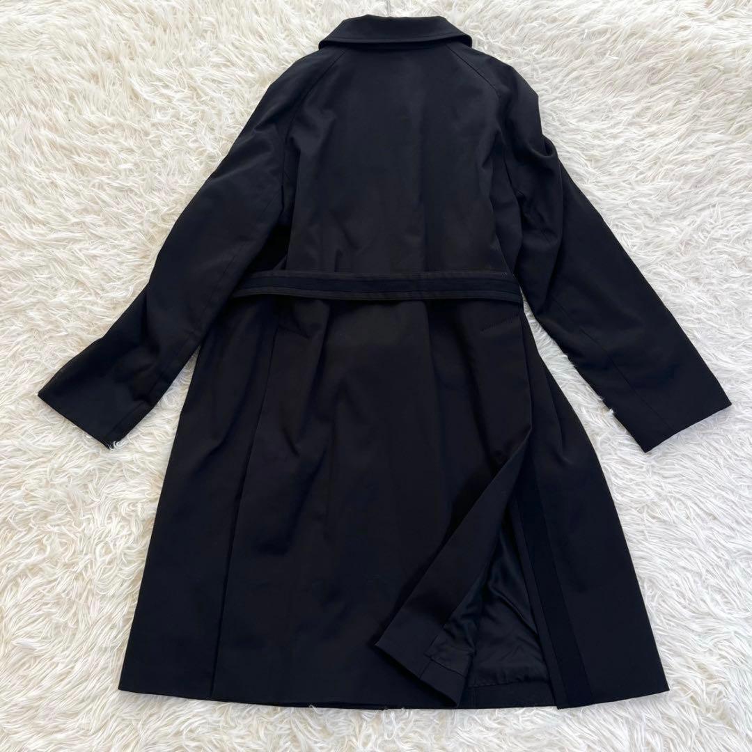 美品✨ タグ付 アドーア スプリングコート ベルト ロング 綿 日本製 黒 38