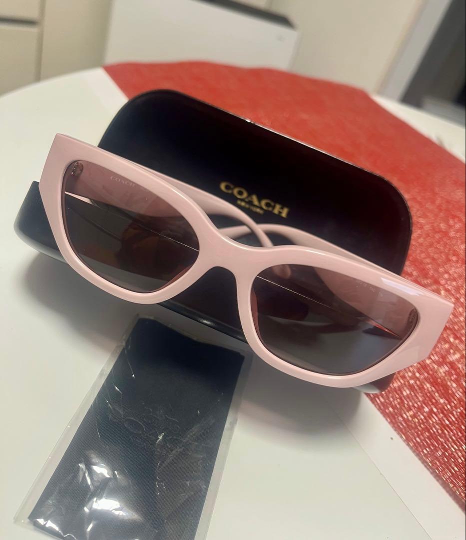 COACH ピンク キャットアイ サングラス