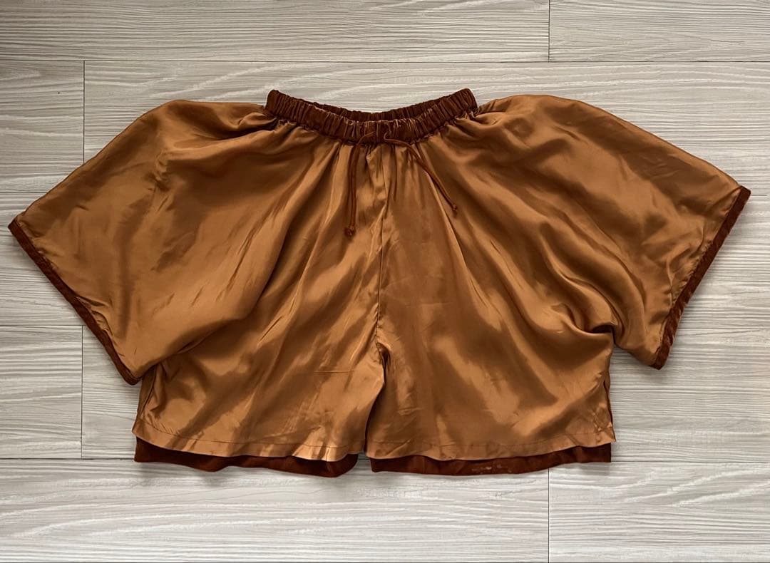 ヴィンテージ Comme des Garçons ベロア　キュロット　赤茶　S