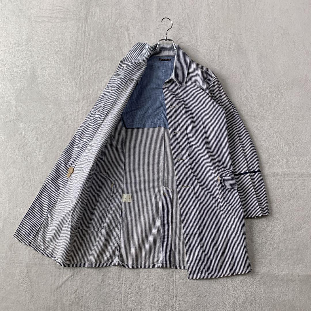 人気 BLUE BLUE ブルーブルー ヒッコリー ストライプ ショップコート