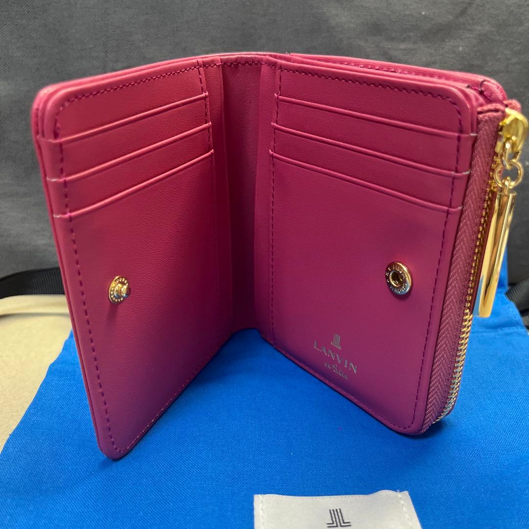 美品 LANVIN en Bleu ピンク 二つ折り財布
