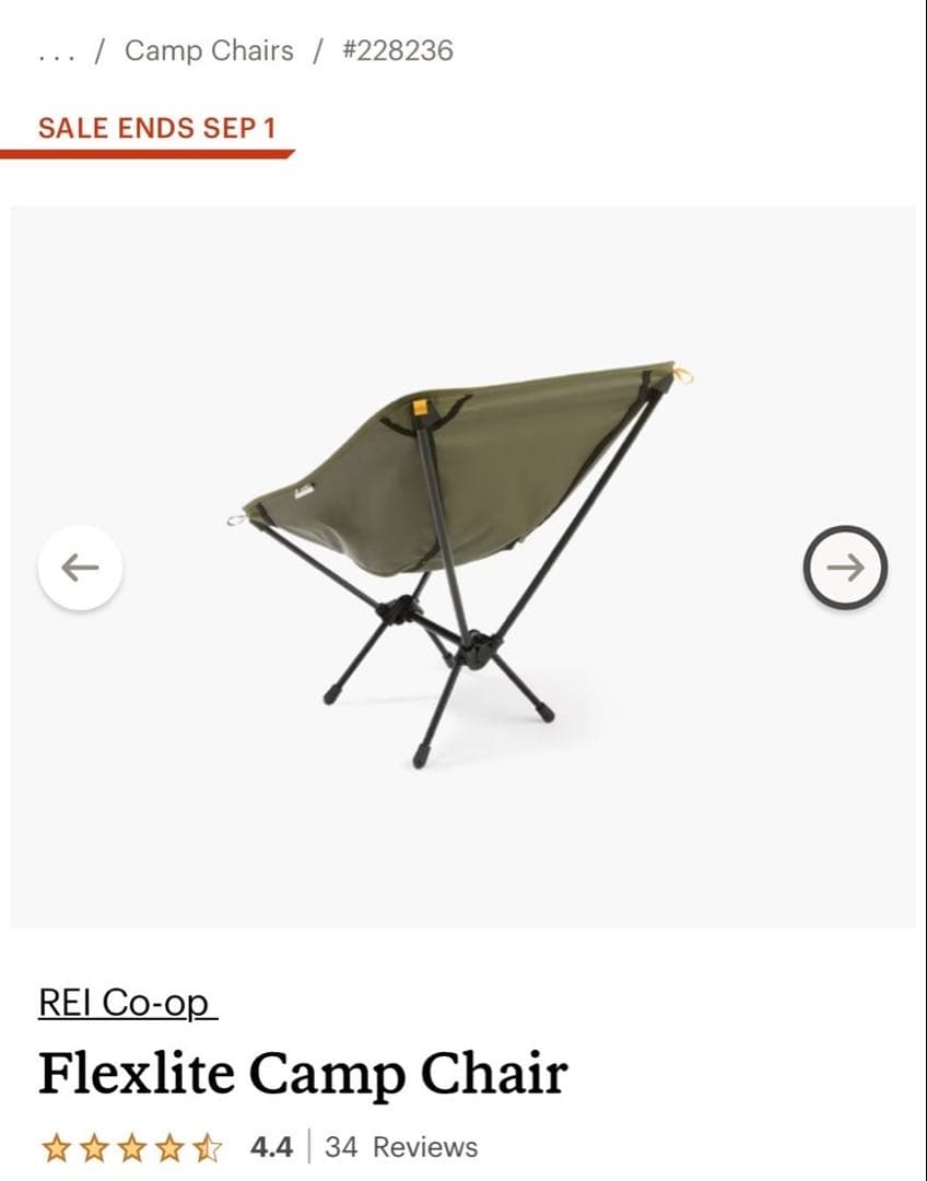 テーブル・チェア・ハンモック REI Flexlite Camp Chair