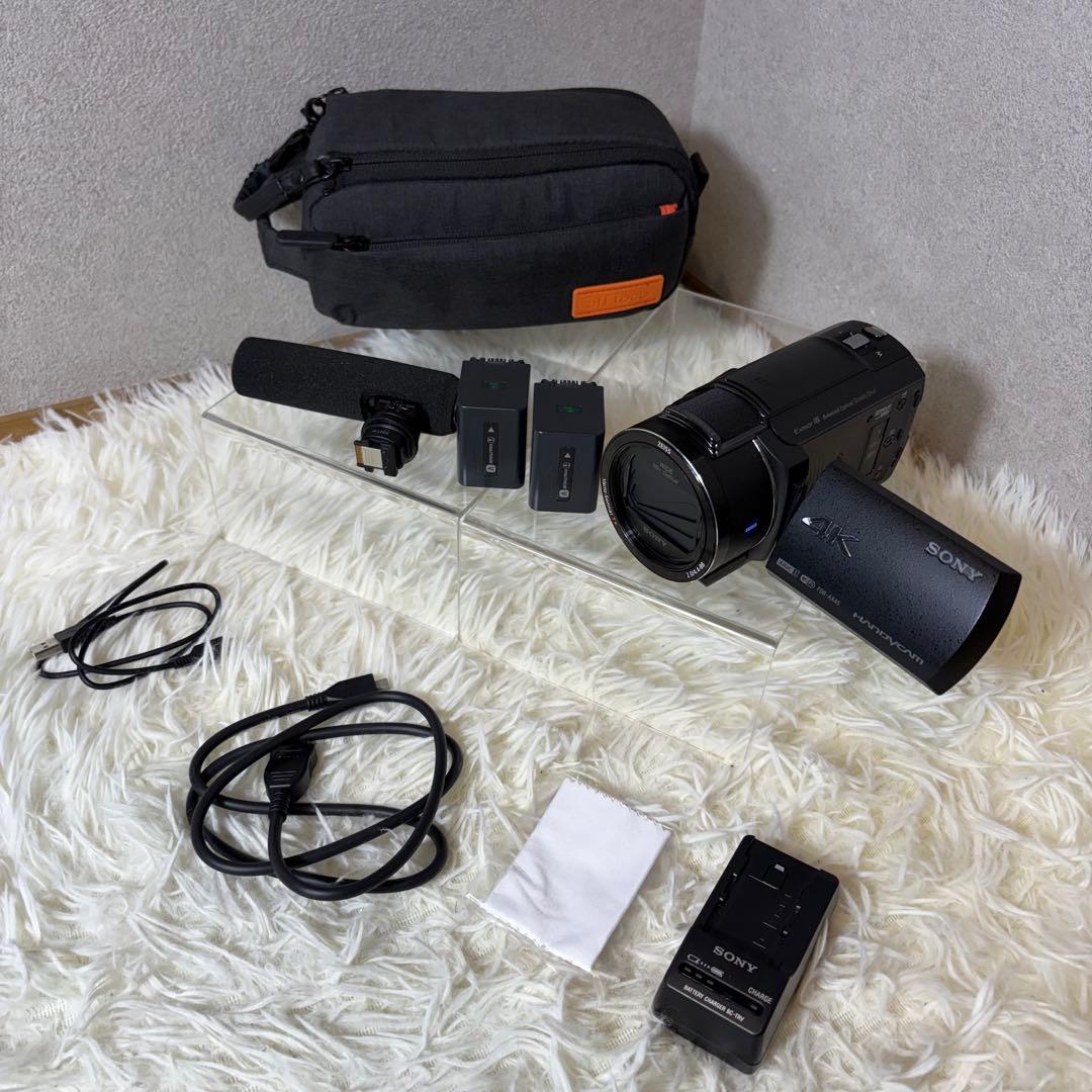 【極美品】SONY FDR-AX45 ビデオカメラ バッテリー2個 付属品多数