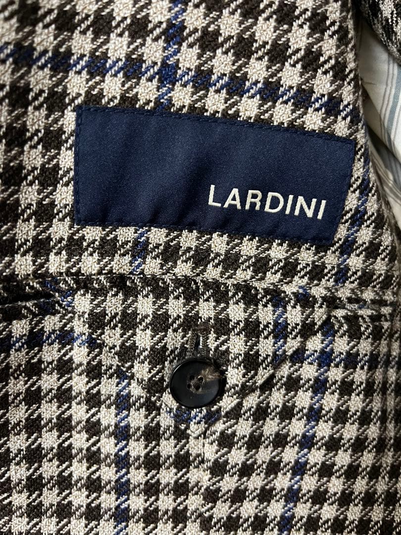 【美品】LARDINI ラルディーニ テーラードジャケット 千鳥格子