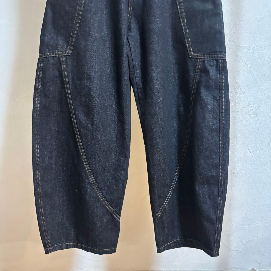 デニムバレルパンツ　バルーンデニム　ワイドデニムパンツ