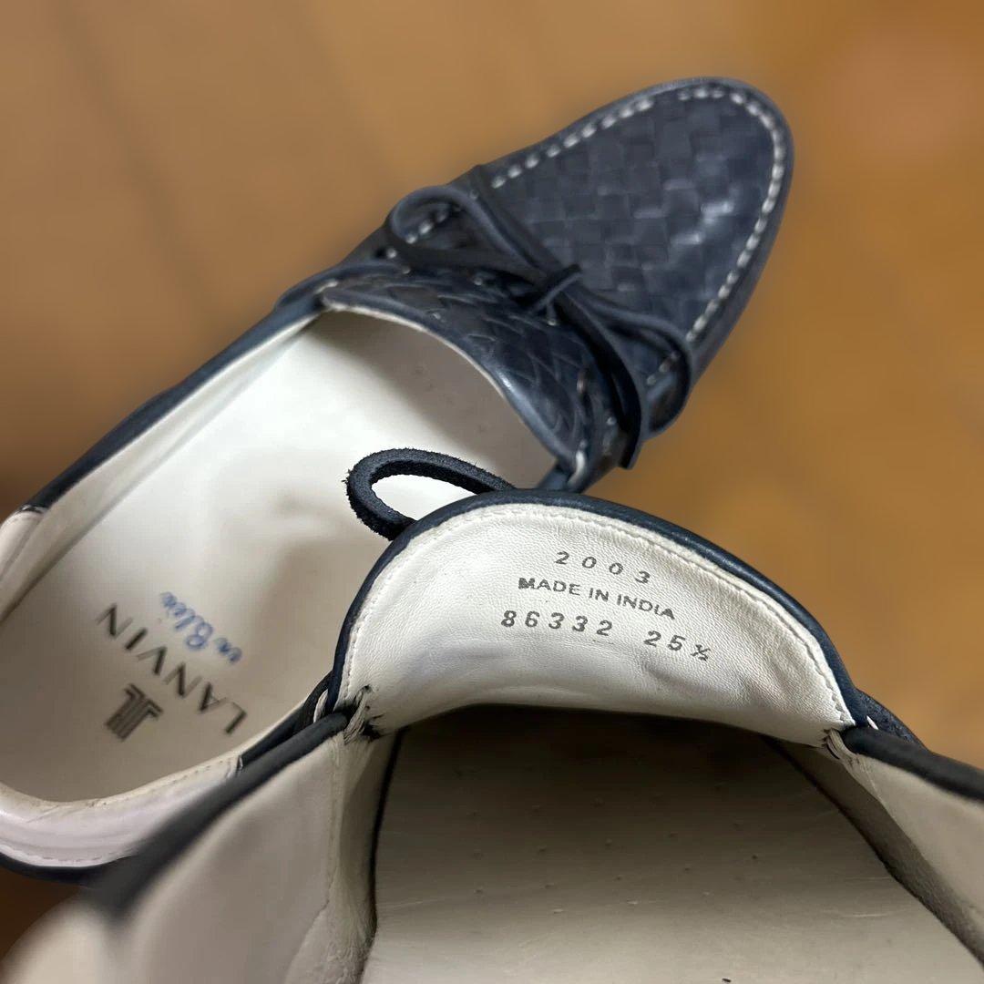LANVIN en Bleu ネイビー デッキシューズ