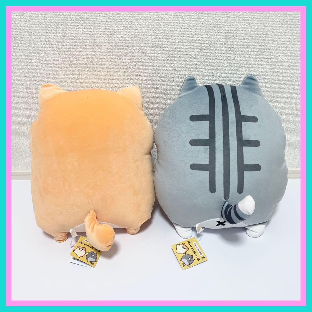 ナムコ限定☆新品【ボンレス犬とボンレス猫】すやすやBIGぬいぐるみセット