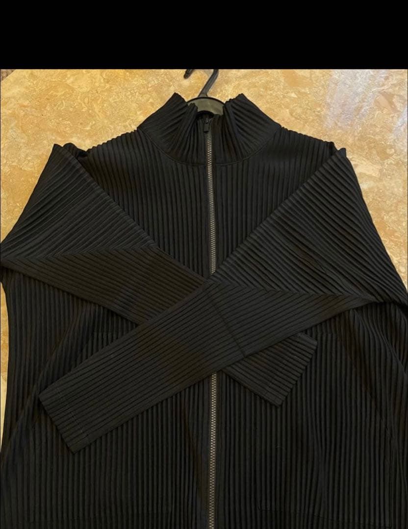 ISSEY MIYAKE MEN ブラック プリーツ シャツ　ジッパー／サイズ4