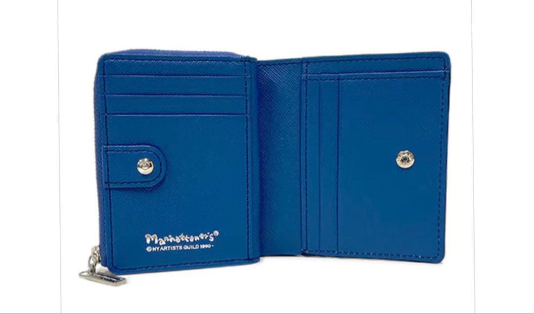 【新品・未使用】Manhattaner's 猫デザイン 二つ折り財布外ファスナー