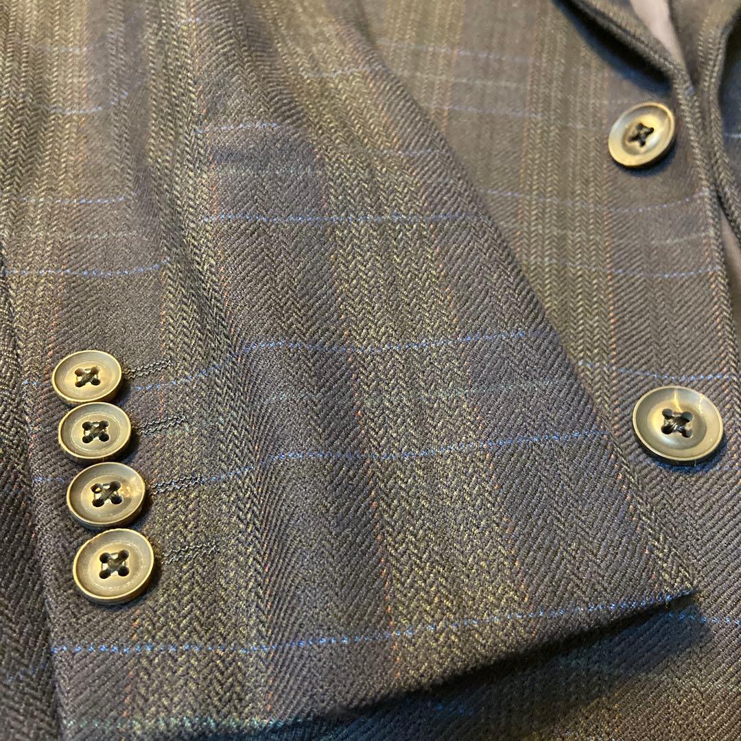 BURBERRYS vintageネイビーチェック　カシミヤテーラードジャケット