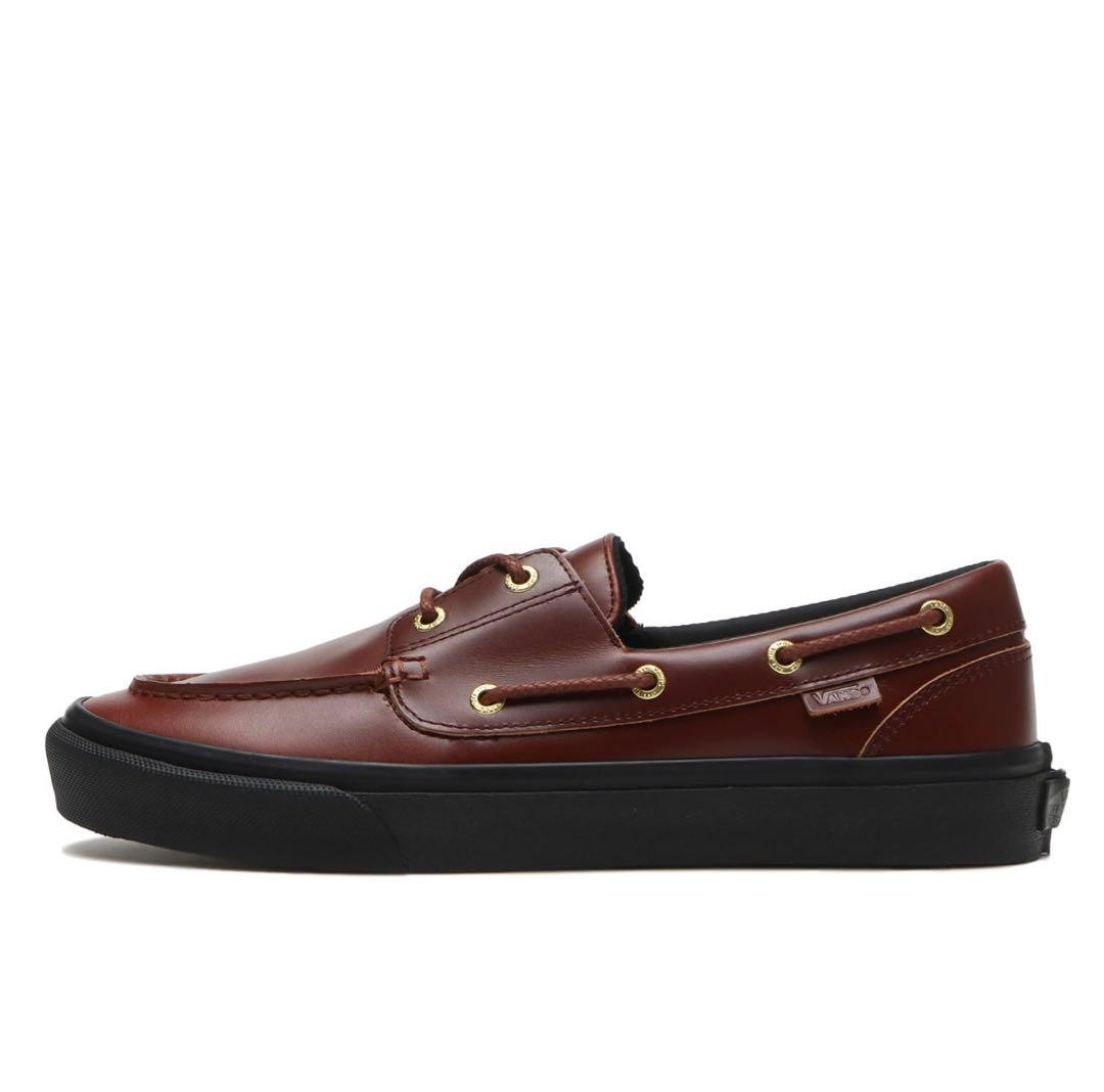 VANS ヴァンズ バンズ 2アイレット BROWN/BLACK リアルレザー