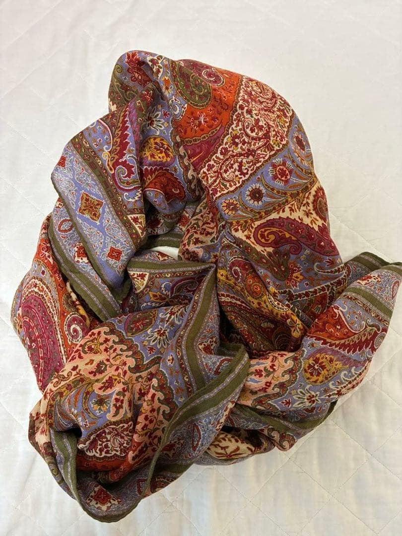 ETRO エトロ　ペイズリー柄 ストール　シルク　ウール