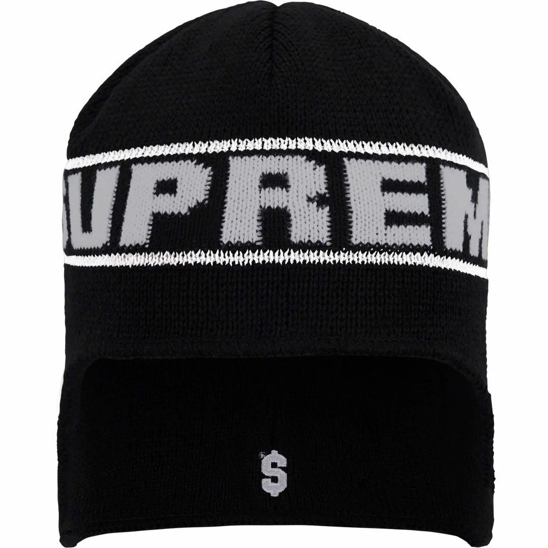 Supreme Earflap Beanie ニット帽　ビーニー　ブラック　黒
