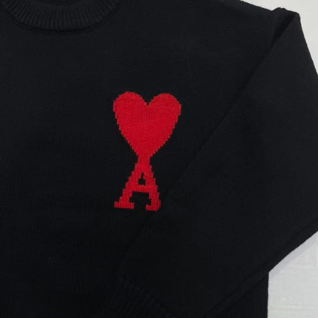 AMI Paris ブラック 長袖ニット セーター タグ付き 1 度着用 M