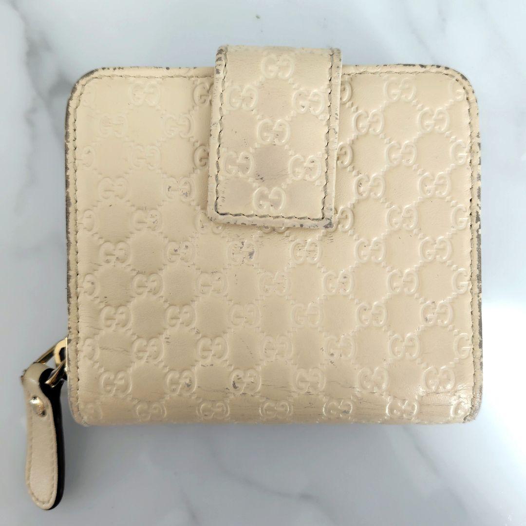 Gucci 二つ折り財布 ホワイト レザー