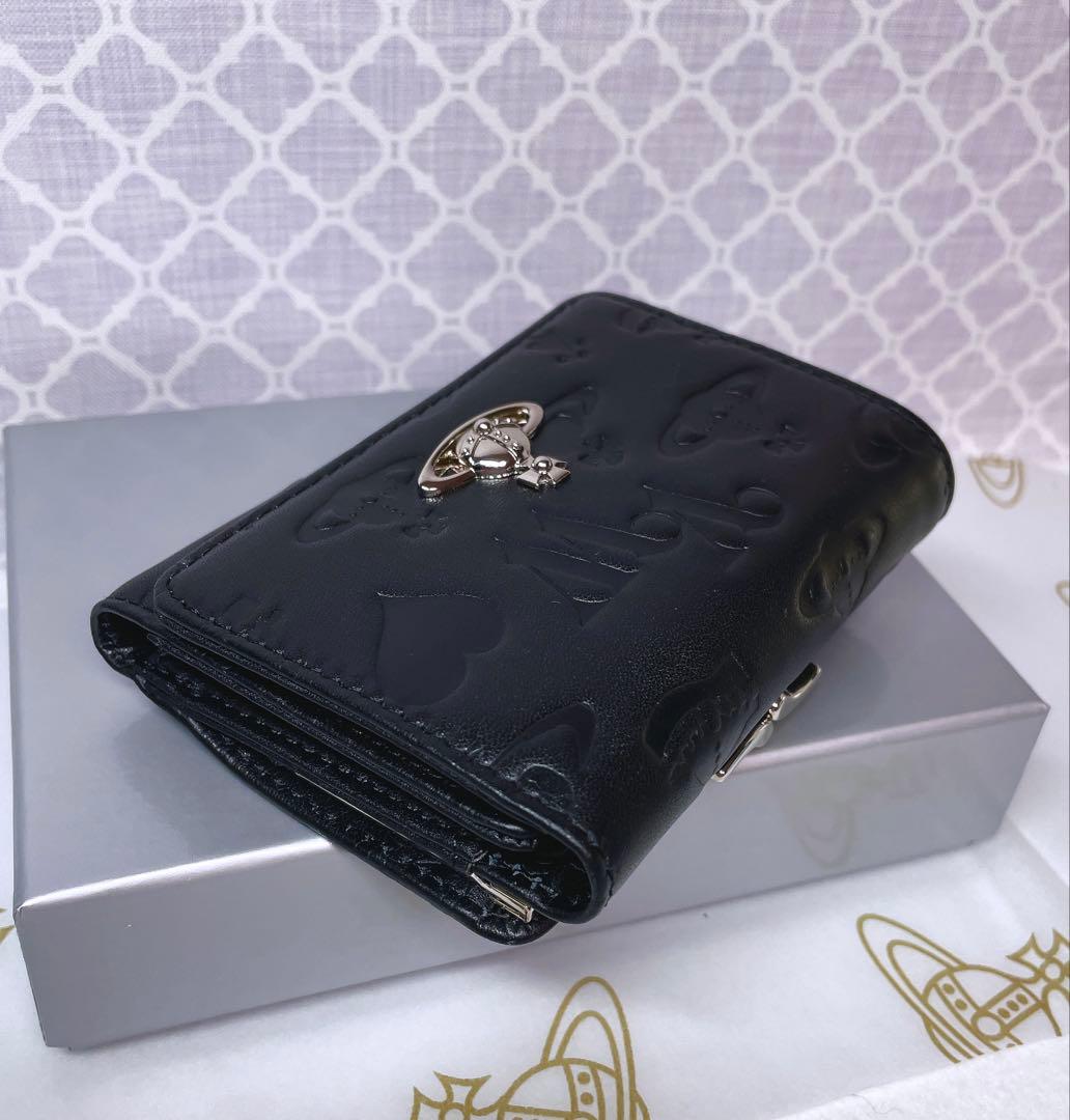 【☆内柄も素敵☆】Vivienne Westwood 三折財布 マット 黒