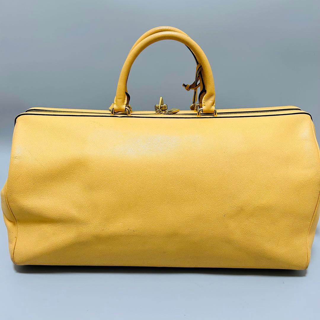 CELINE セリーヌ ボストンバッグ トラベルバッグ 大容量 イエロー系