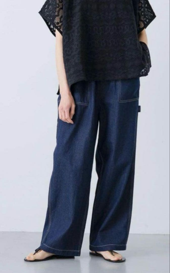 未使用かぐれコットンリネンデニムペインターパンツ