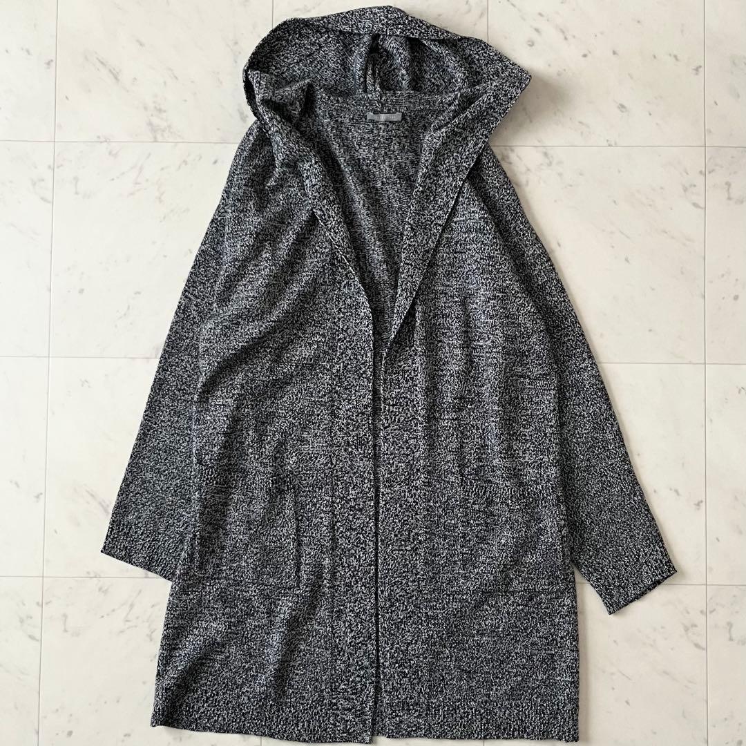 極美品♪セオリーリュクス ウールカシミヤカーディガン 38 ブラックミックス
