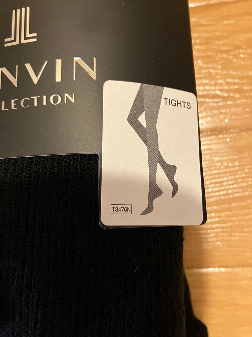 ランバン LANVIN 裏起毛タイツ2足組　M-L ブラック