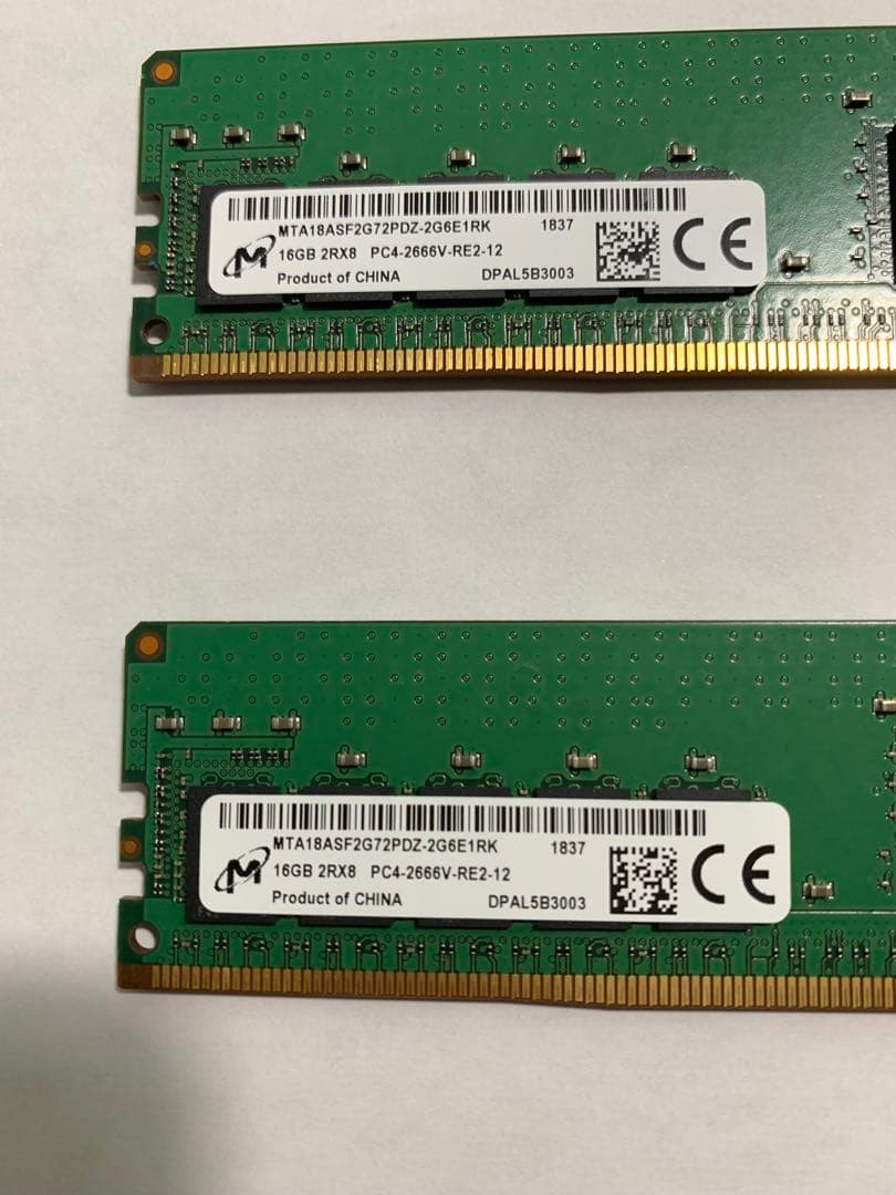 16GBx2、計：32GB DDR4メモリー