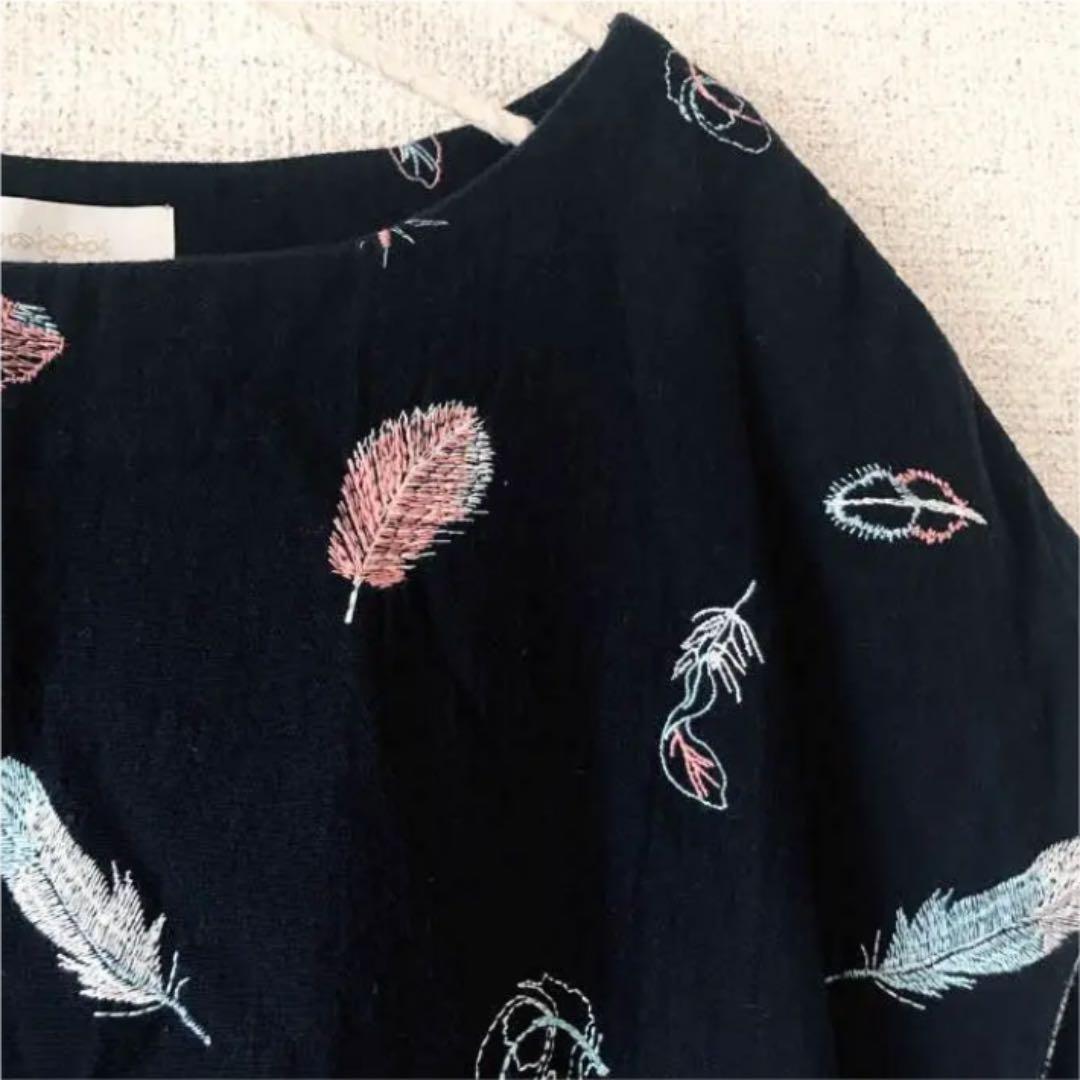 everlasting sprout 鳥の羽刺繍ワンピース