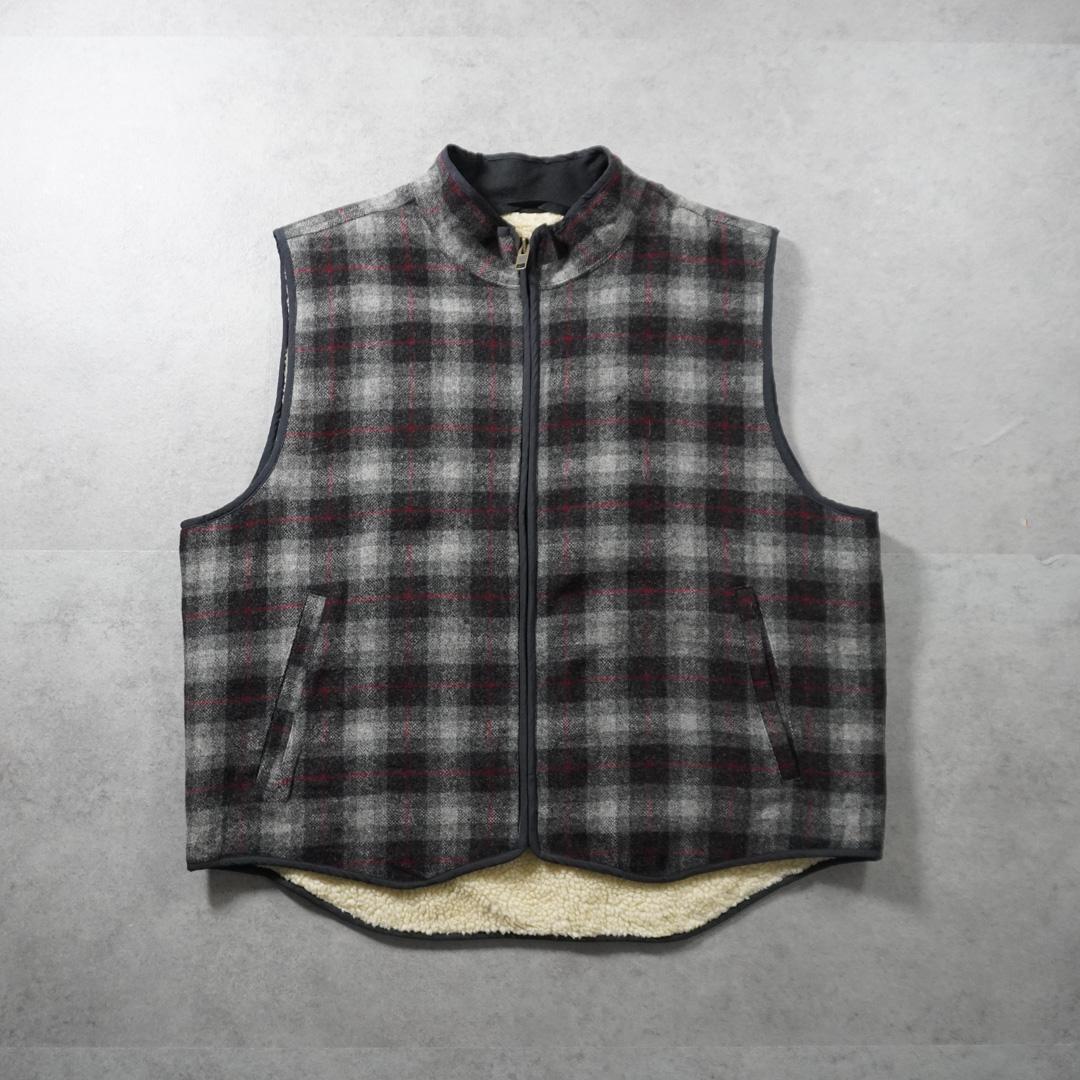 L.L.Bean オンブレ ウールベスト 裏ボア 古着