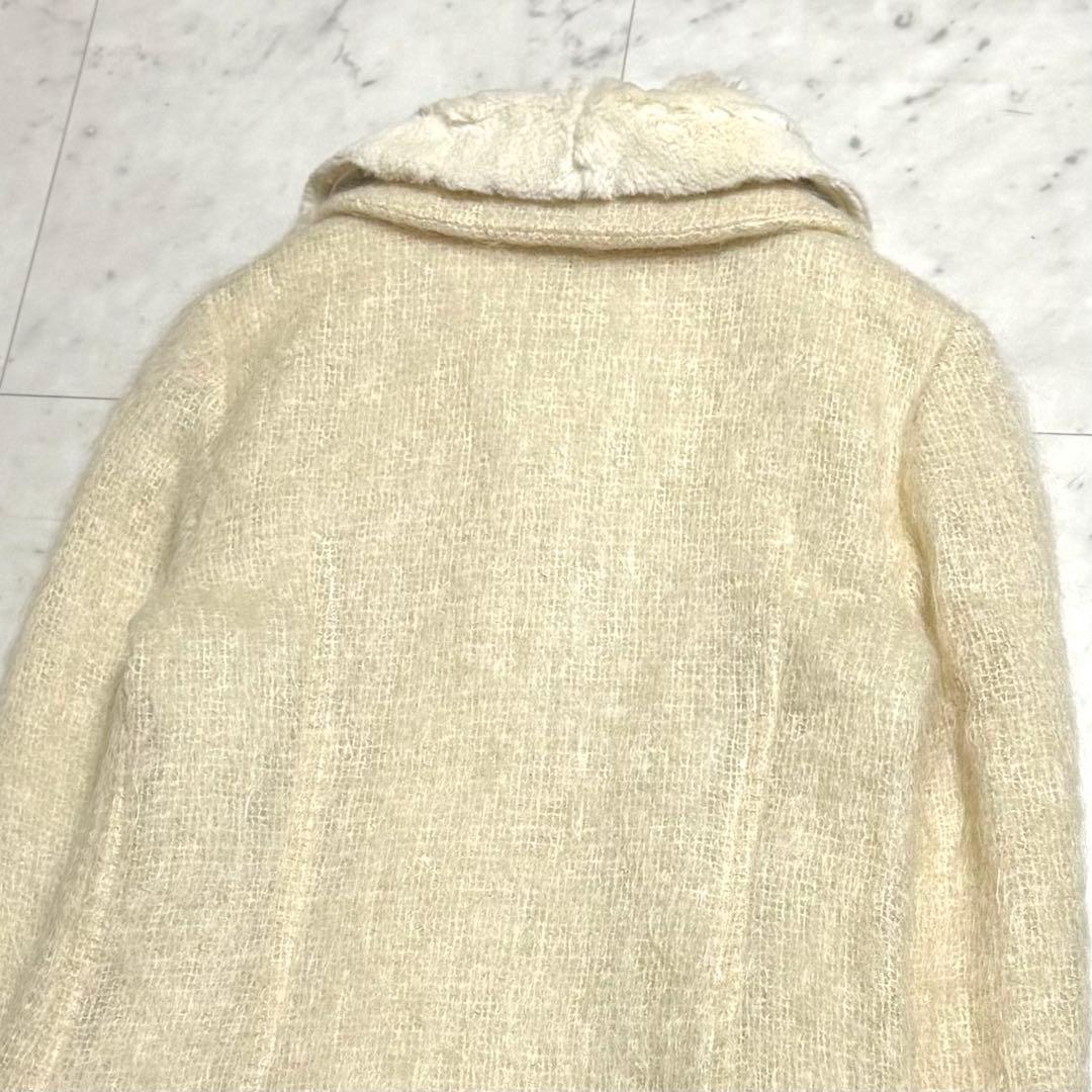Harrods 2way モヘヤウールブレンドロングコート ラビットファー 2