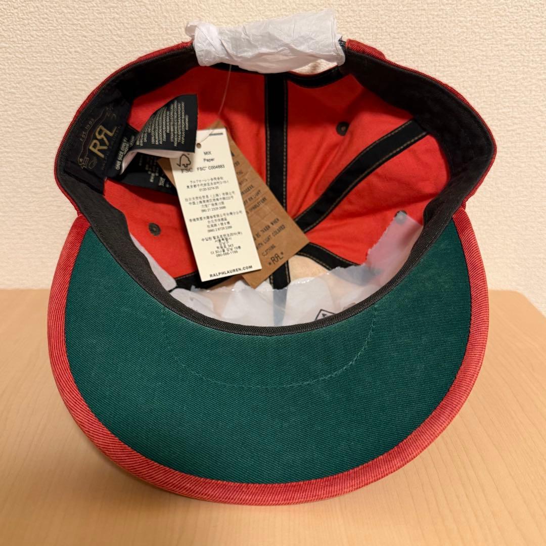 新品【RRL】ロゴアップリケド ツイル ボール キャップ