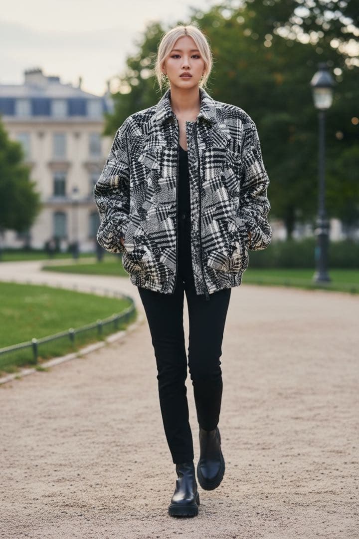 LOUIS VUITTON 20AWモノグラムチェック柄ブルゾン 52