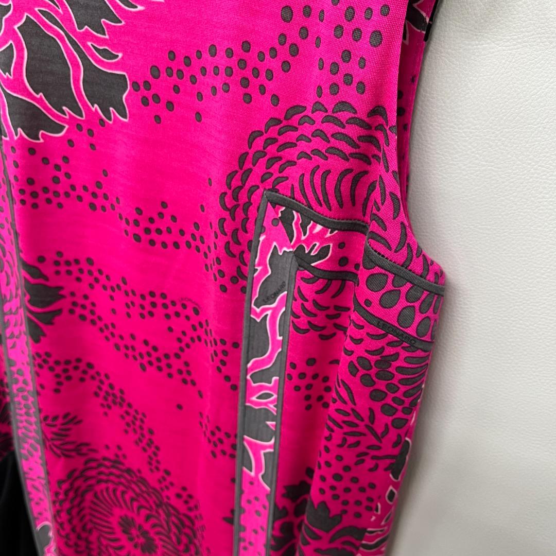 LEONARD FASHION レオナール ノースリーブワンピース バックジップ