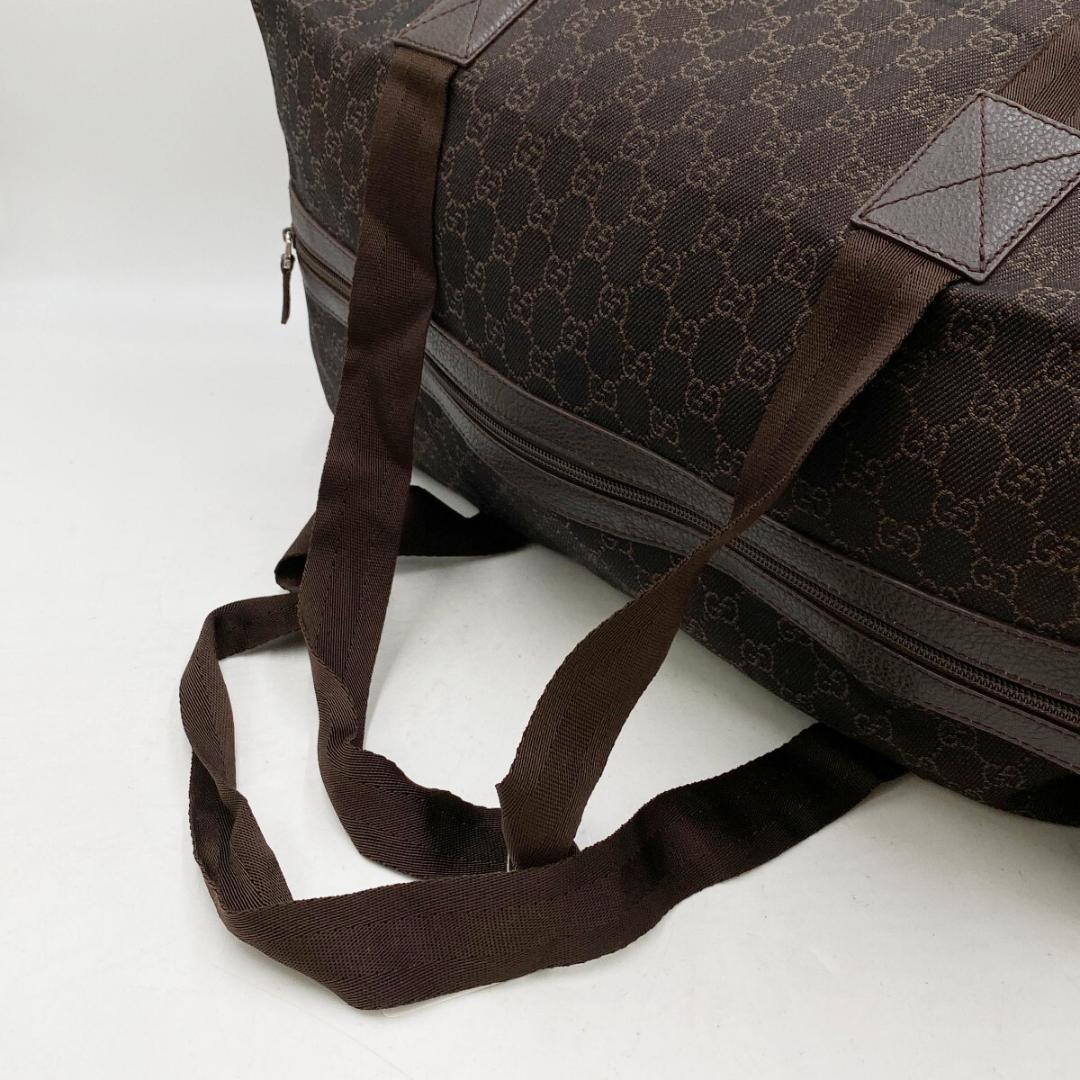 GUCCI グッチ ボストンバッグ GGキャンバス キャンバス 茶 折り畳み式