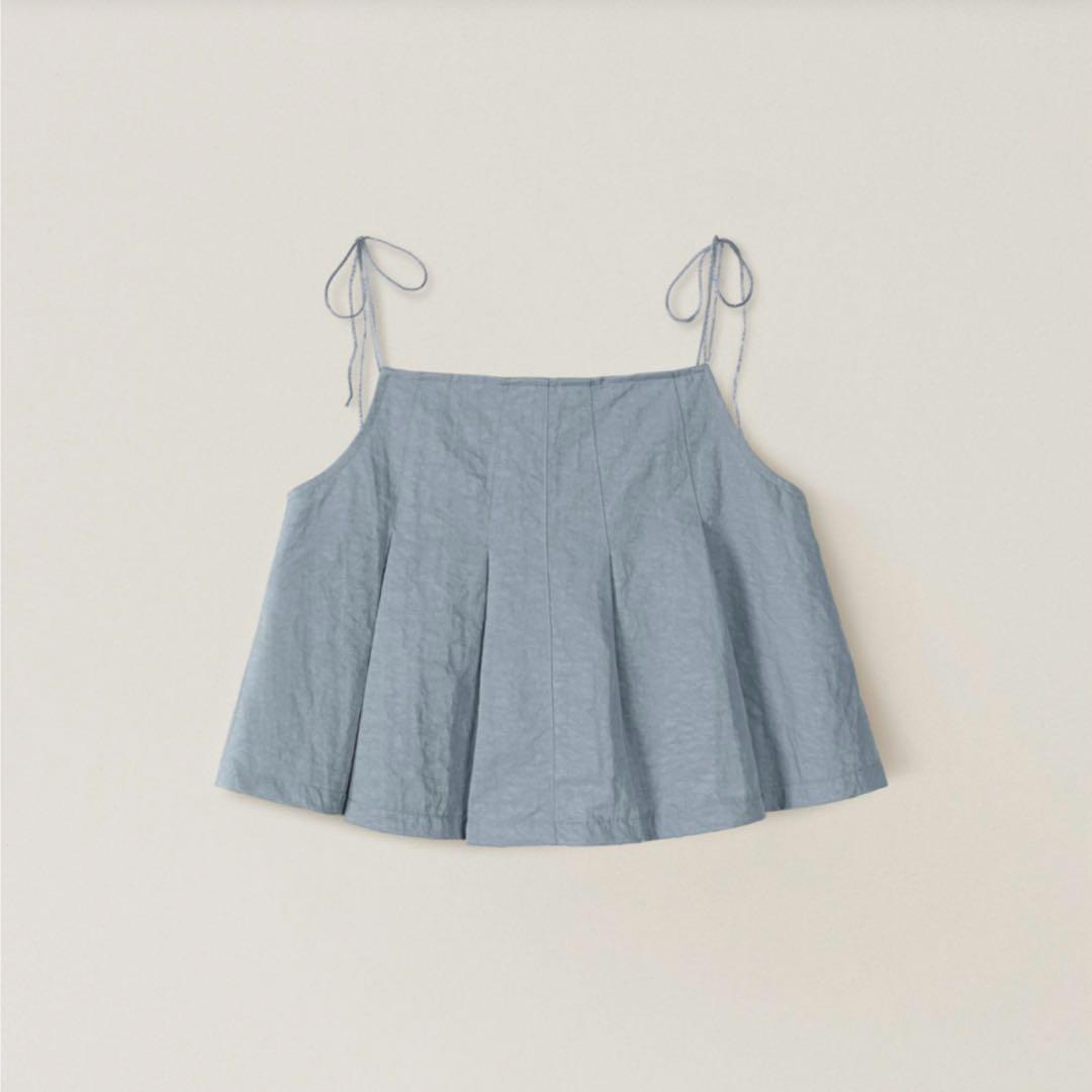 OHOTORO Pleated Cami Top キャミソール　ライトブルー
