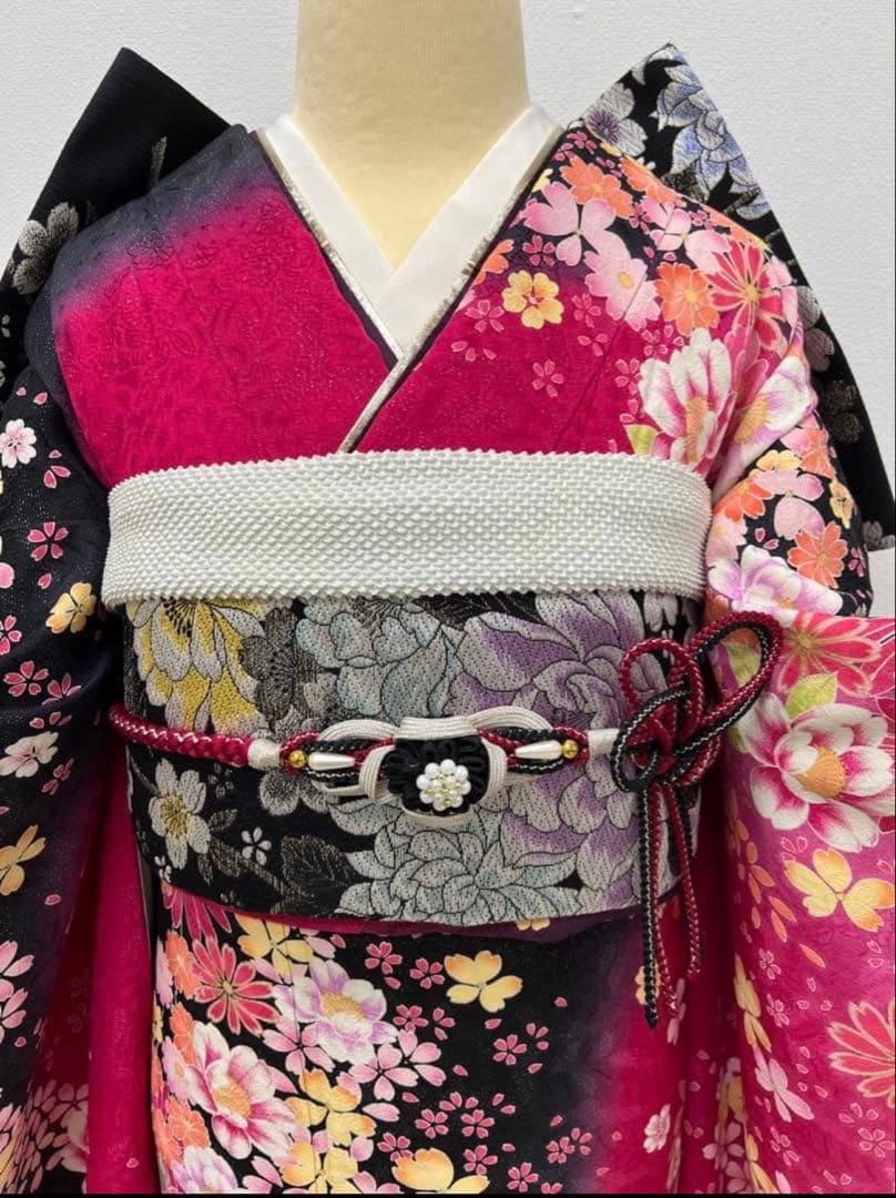 ショール付　振り袖　フルセット　別誂長襦袢　金彩　刺繍　銀通し　長尺袋帯　793