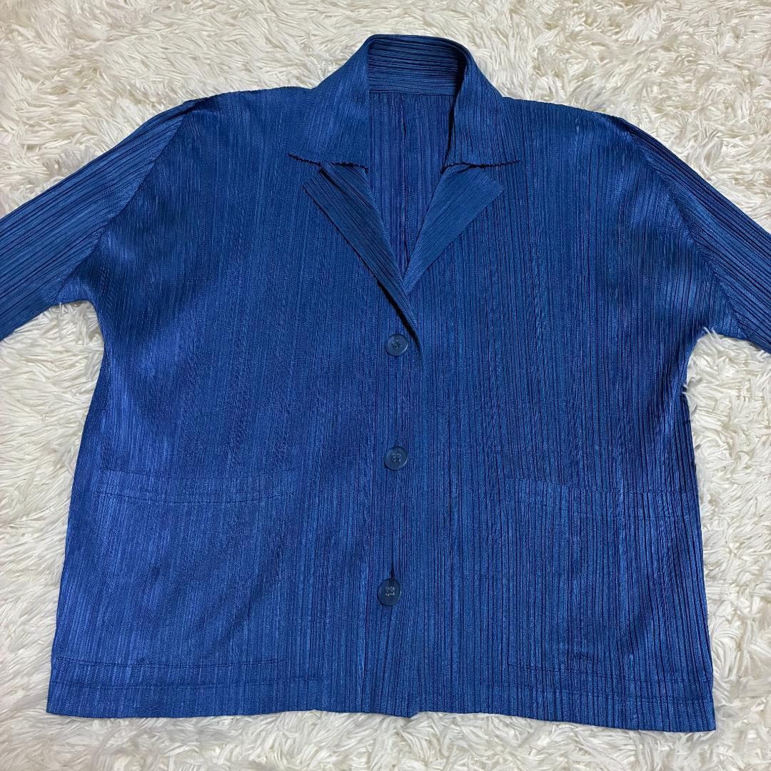 【美品】ISSEI　MIYAKE　プリーツプリーズ　長袖ジャケット　Lサイズ