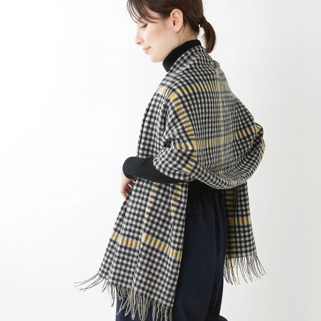 希少 ジョンストンズ ドレステリア別注 カシミヤ ストール 定価約93,500円