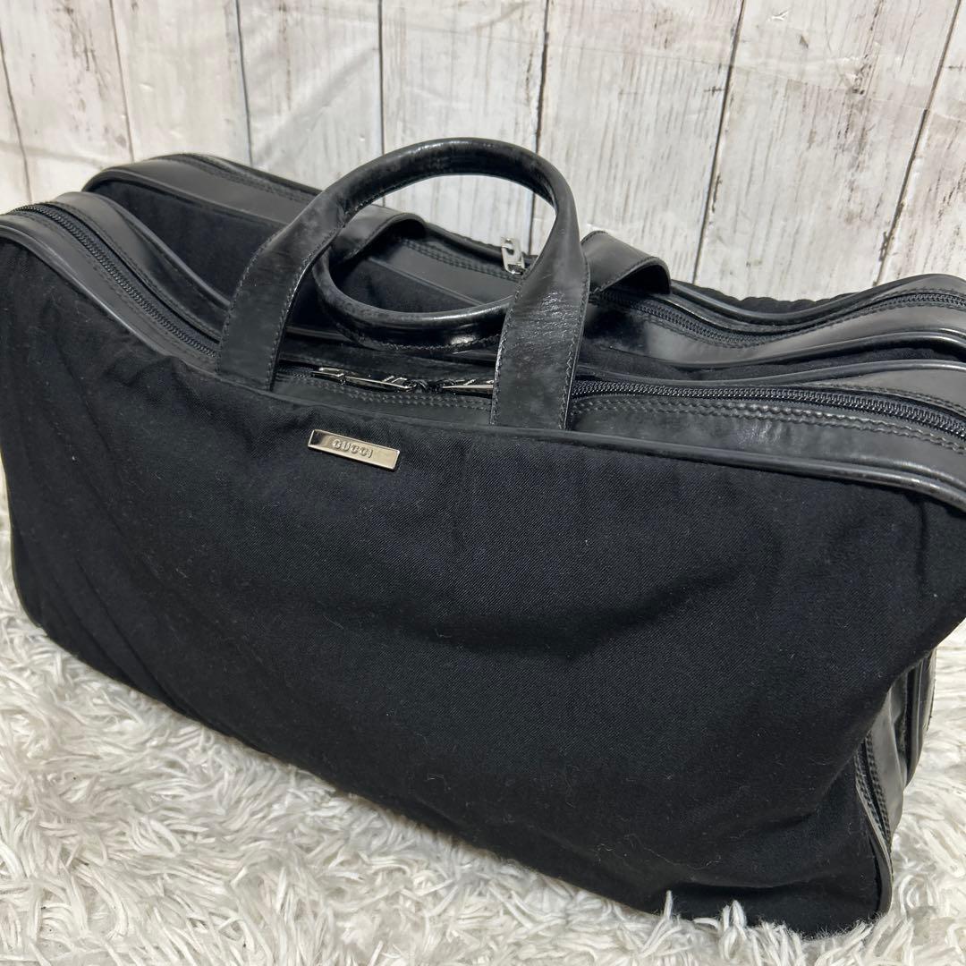GUCCI グッチ ボストンバッグ キャンバス　レザー 旅行カバン　大容量